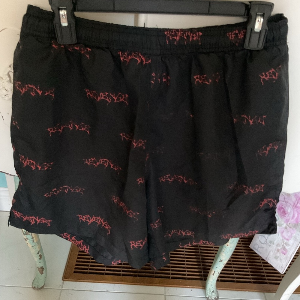 Revenge Clothing Black and Red Swim Trunks